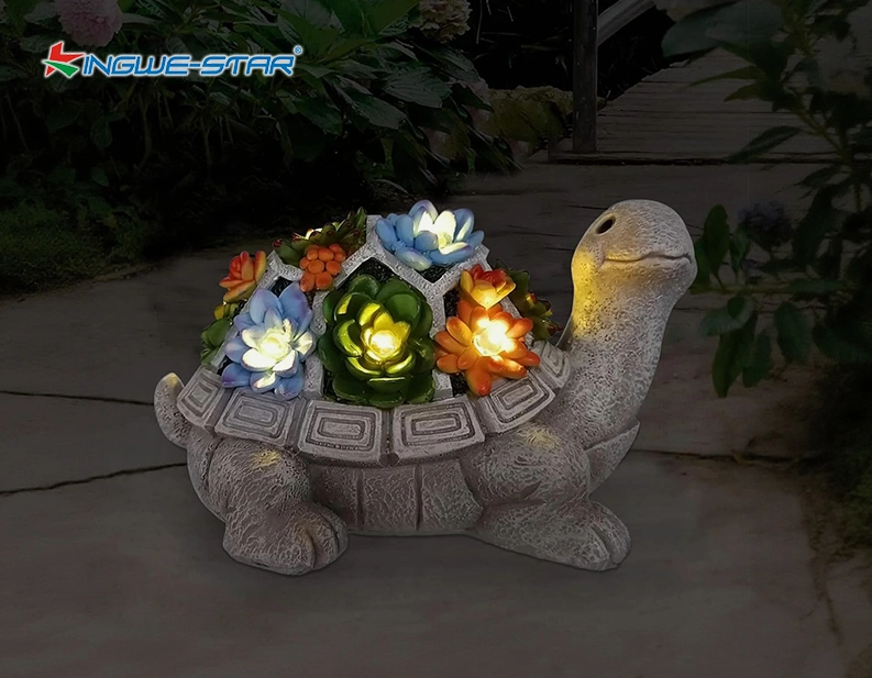 Solar Garden Outdoor Statues Turtle Lights